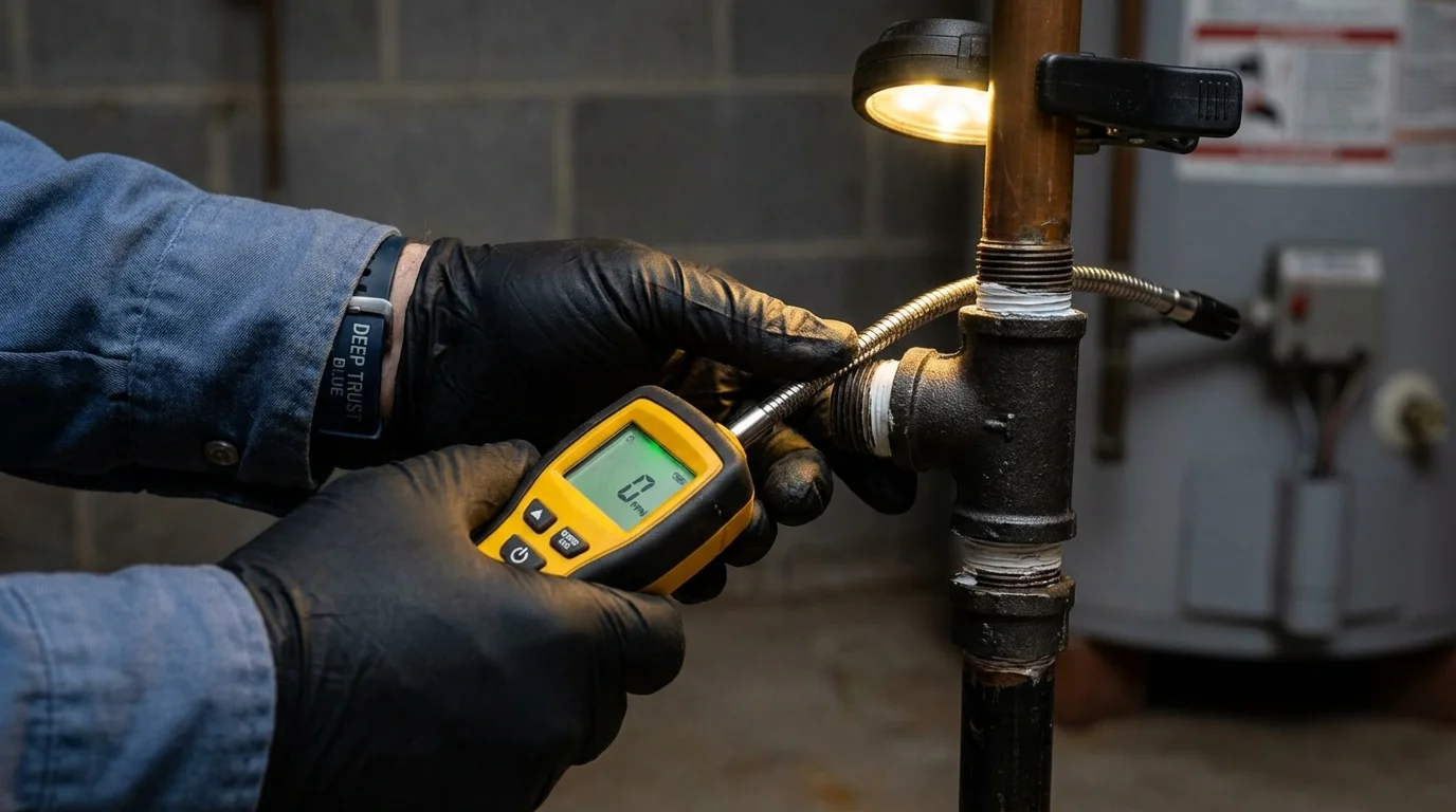 Gas leak detection with electronic sniffer by Johns Plumbing LLC in Moss Beach