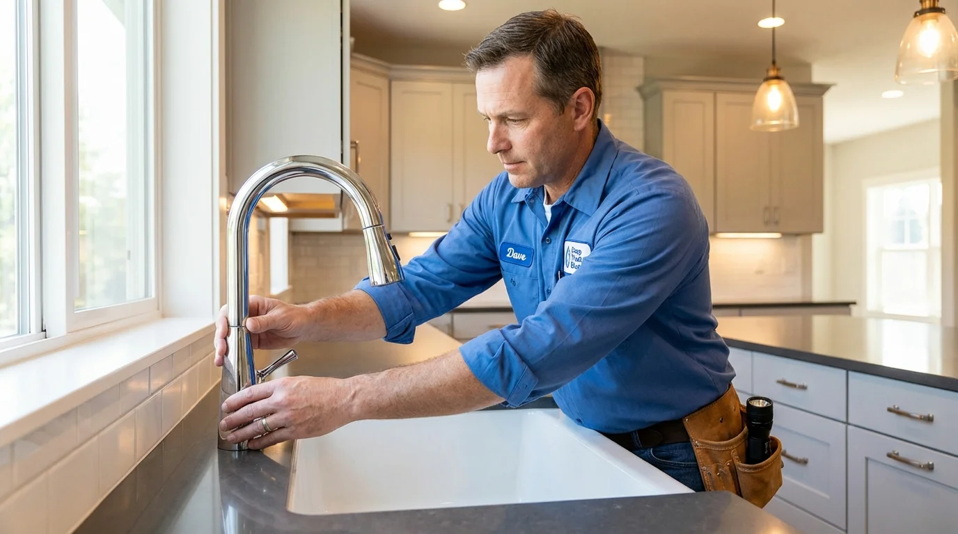Kitchen faucet installation by Johns Plumbing LLC in Moss Beach