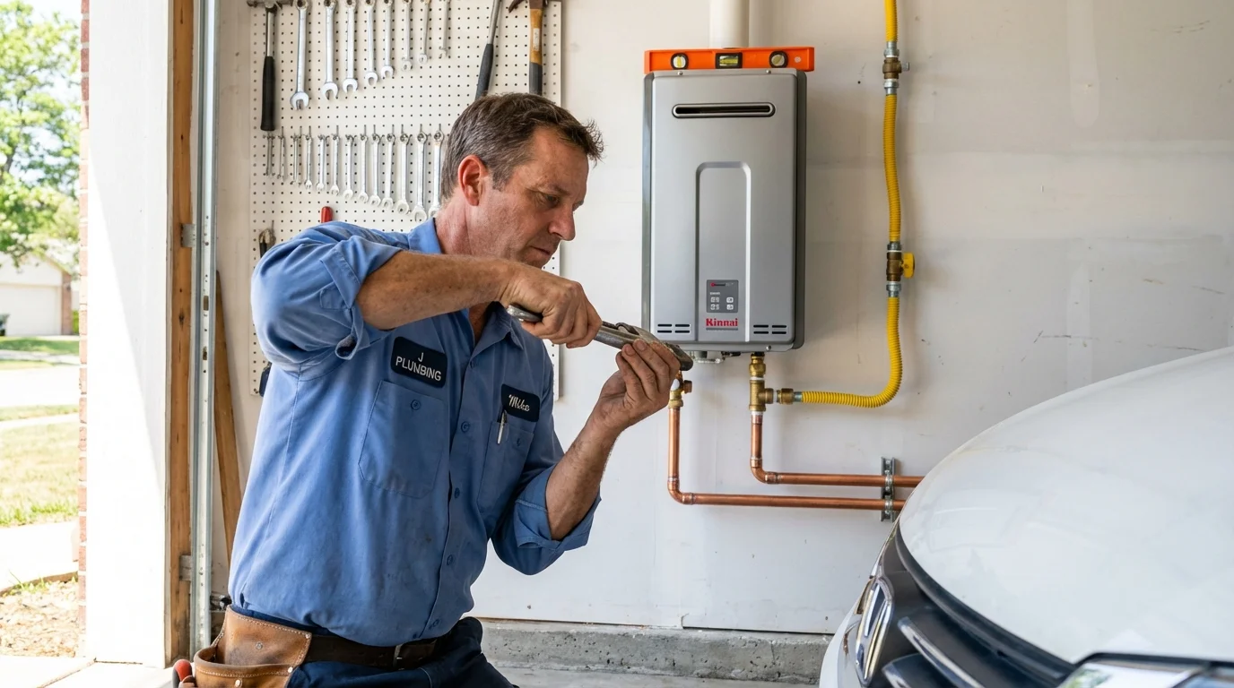 Tankless water heater installation by a Johns Plumbing LLC plumber in Moss Beach